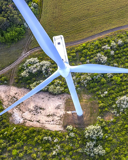 aerogenerador a vista de pájaro