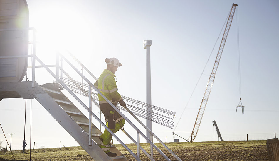 parque eólico en construcción