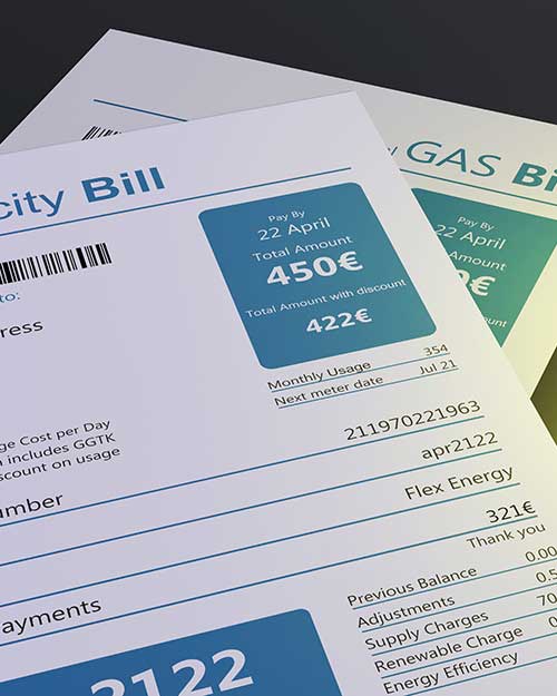 facturas de  luz y gas