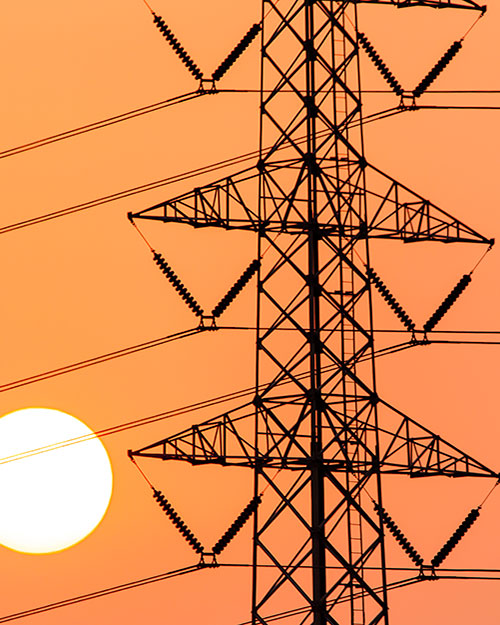 apoyo de la red eléctrica